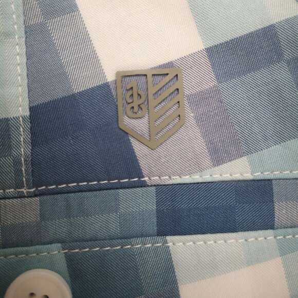 NWOT Rule 18 A Bobby Jones Brand Men's Size 36 Teal & White Plaid Golf Shorts - Picture 9 of 12